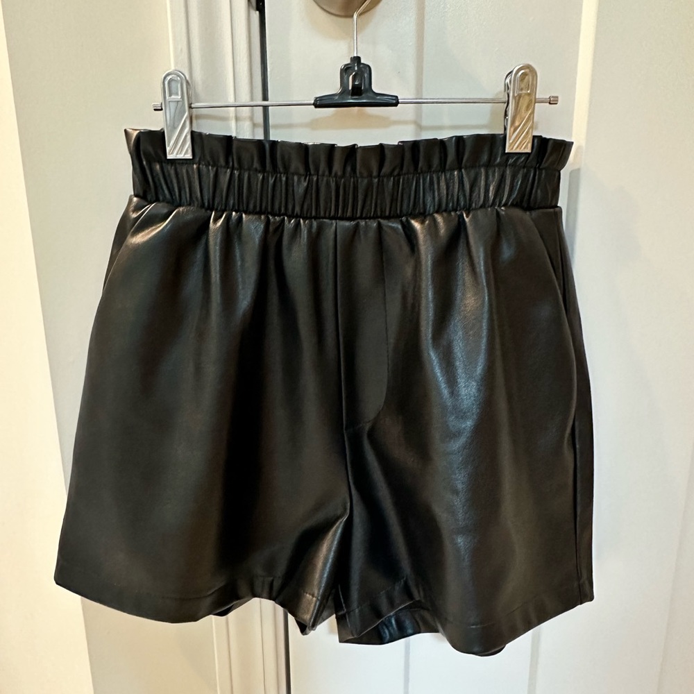 Faux leather shorts